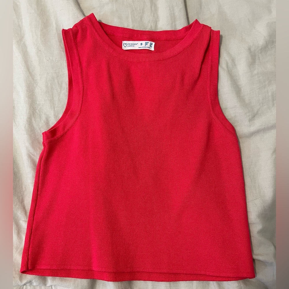Pink/Red Knit Tank Top